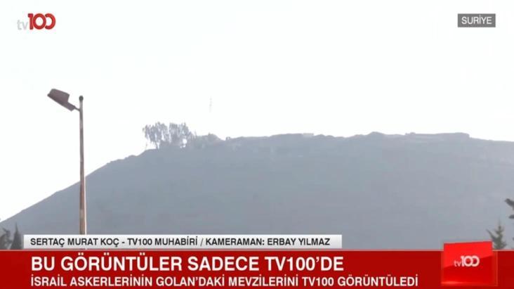 İsrail askerlerinin Golan’daki mevzileri ilk kez tv100 tarafından görüntülendi