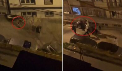 Erkek arkadaşının evinin önüne gelen kadını böyle dövdüler